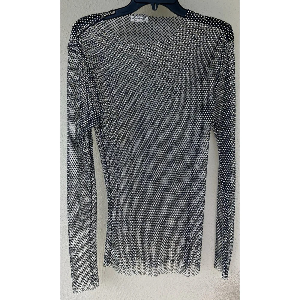 Free People Intimately Filter Finish Top Navy Iridescent Cover Up Rave Night Out